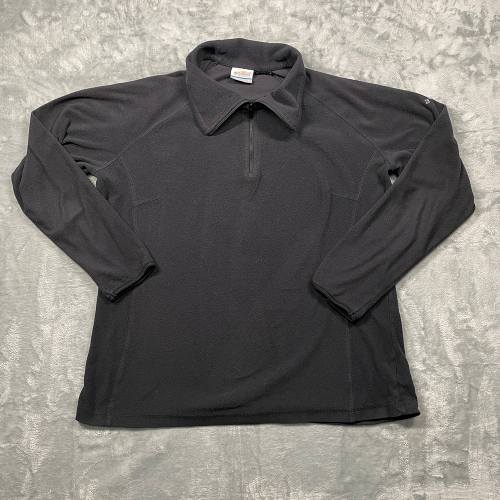 Columbia Sportswear Womens Black Quarter Zip Fleece Embroidered Logo Pullover XL